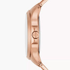 Armani Exchange Hampton Date Black Dial Rose Gold Watch - AX2449