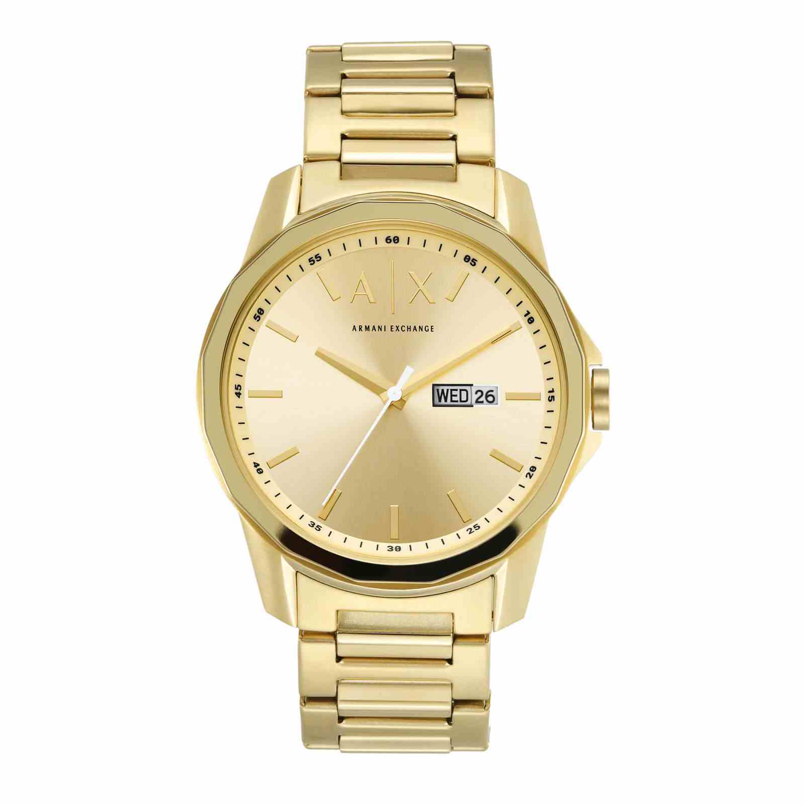 Armani Exchange Banks Day-Date Gold Men's Watch - AX1734 Hoofdafbeelding