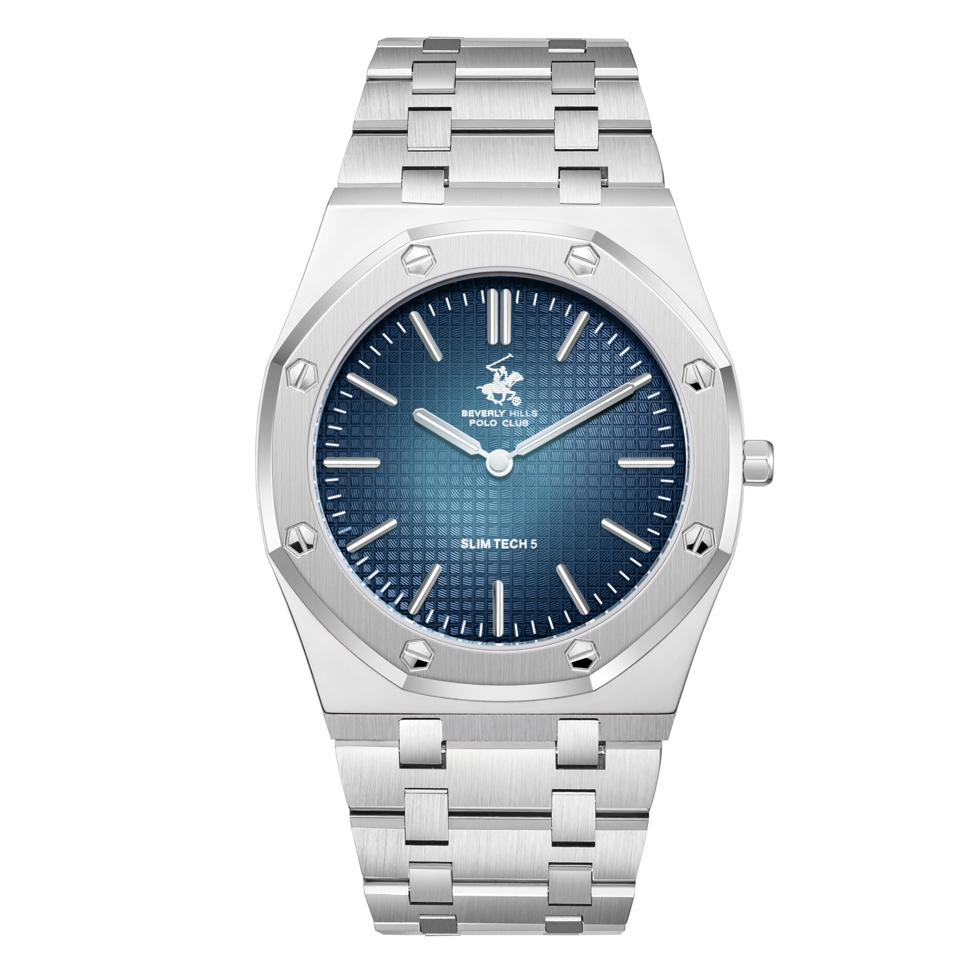 Beverly Hills Polo Club Slim Tech 5 Blue Dial Silver Watch BP3825X.391 Main image