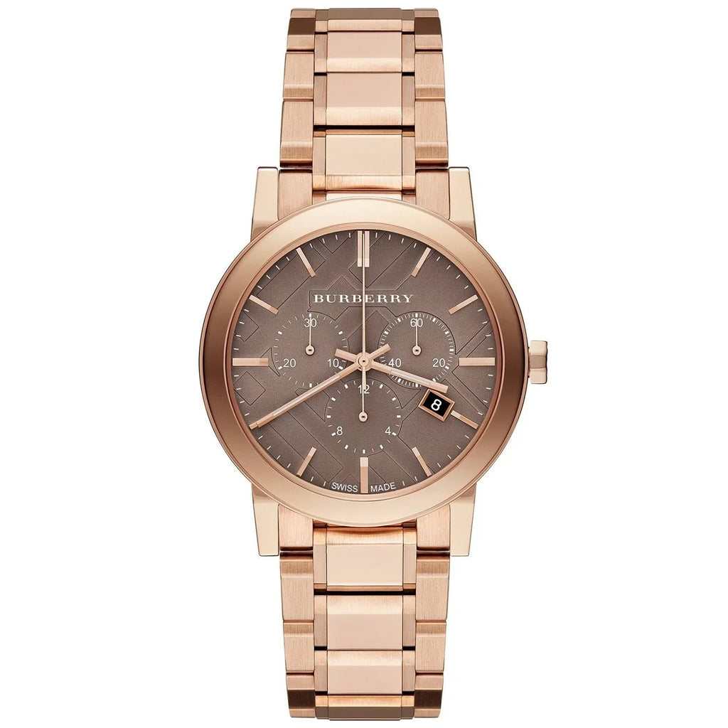 Burberry The City Polished Bezel Silver Dial Rose Gold Stainless Steel Unisex Watch BU9754