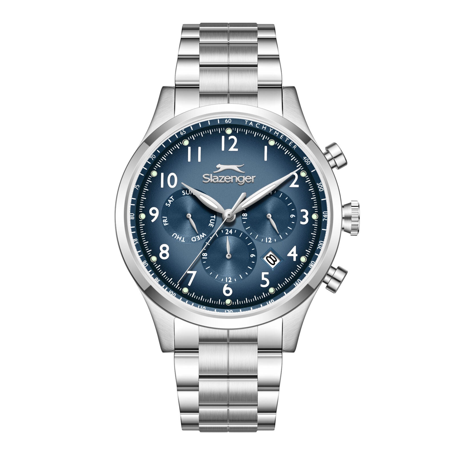 Slazenger Big Daddy Chronograph Blue Dial Silver Watch - SL.09.2598.2.390 Main image
