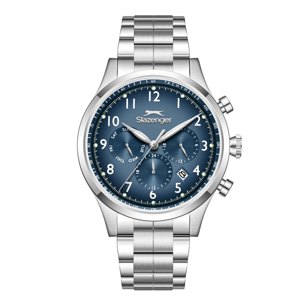 Slazenger Big Daddy Chronograph Blue Dial Silver Watch - SL.09.2598.2.390