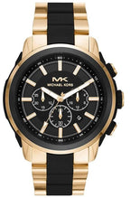 Michael Kors Lennox Chronograph Black Dial Two-Tone Men's Watch - MK8990