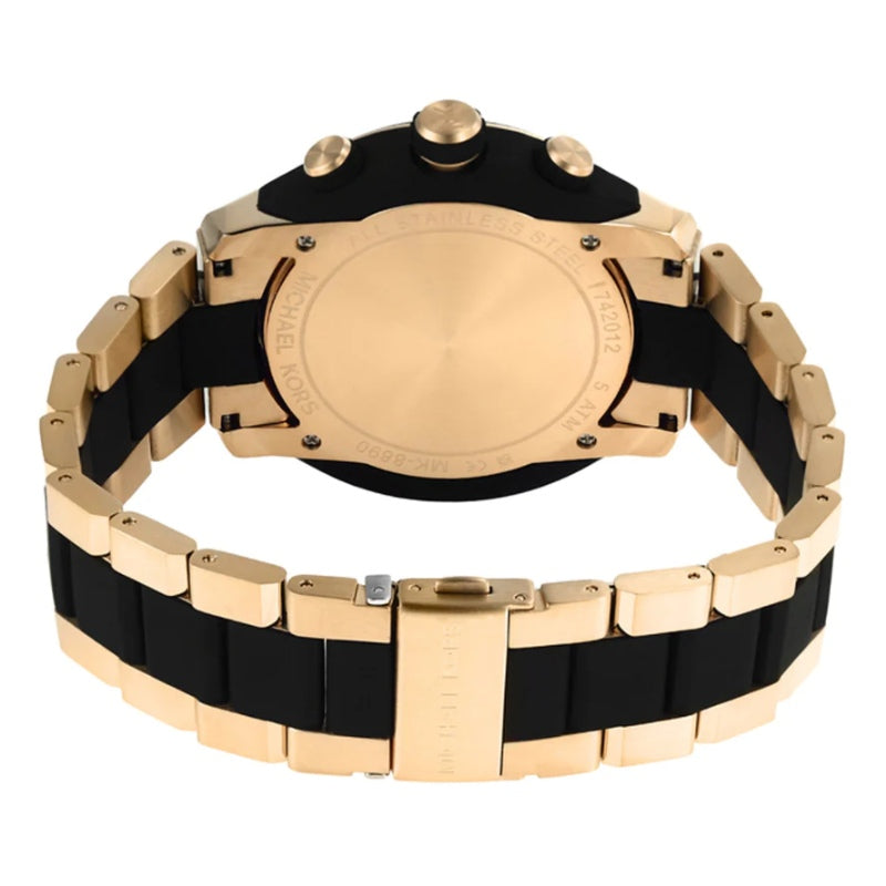 Michael Kors Lennox Chronograaf Herenhorloge met zwarte wijzerplaat en tweekleurige afwerking - MK8990 Secundaire afbeelding