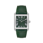 Daniel Klein Classic Green Dial and Genuine Leather Strap Silver Watch - DK.1.13909-3