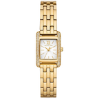 Michael Kors Monroe Pave Crystals White Dial Gold Steel Strap Women's Watch - MKO1034