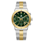 Beverly Hills Polo Club Dual Time Green Dial Two-Tone Watch BP3871X.270