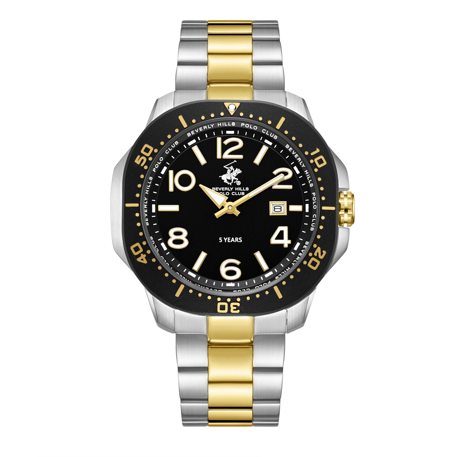 Beverly Hills Polo Club 5 Year Black Dial Two-Tone Date Watch BP3884X.350 Hoofdafbeelding