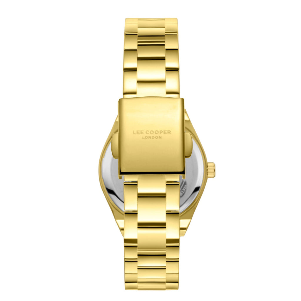 Lee Cooper Fashion Roman Numeral White MOP Dial Gold Watch - LC08298.120