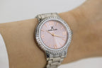 Daniel Klein Premium Pavé Pink Dial Silver Watch - DK.1.12922-6