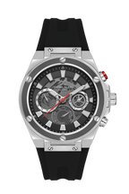 Daniel Klein Exclusive Grey Dial Black Silicone Strap Silver Watch - DK.1.13889-1