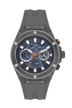 Daniel Klein Exclusive Blue Skeleton Dial Grey Silicone Strap Watch - DK.1.13889-3
