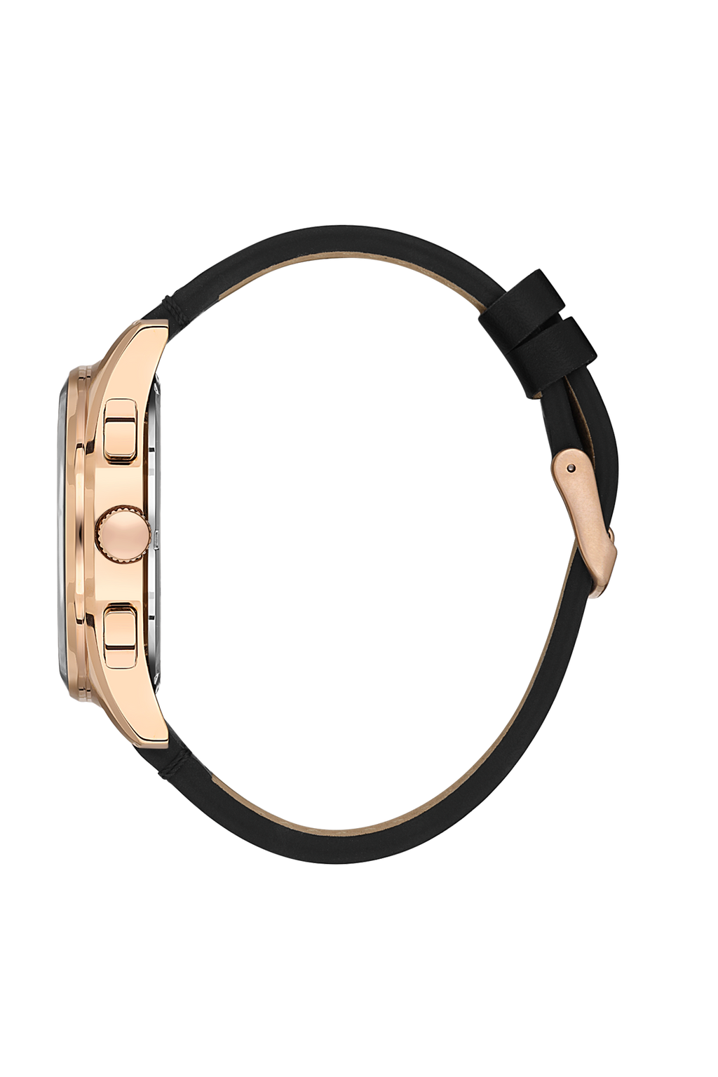 Daniel Klein Exclusive Black Dial and Genuine Leather Strap Rose Gold Watch - DK.1.13902-3