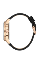 Daniel Klein Exclusive Black Dial and Genuine Leather Strap Rose Gold Watch - DK.1.13902-3
