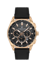 Daniel Klein Exclusive Black Dial and Genuine Leather Strap Rose Gold Watch - DK.1.13902-3