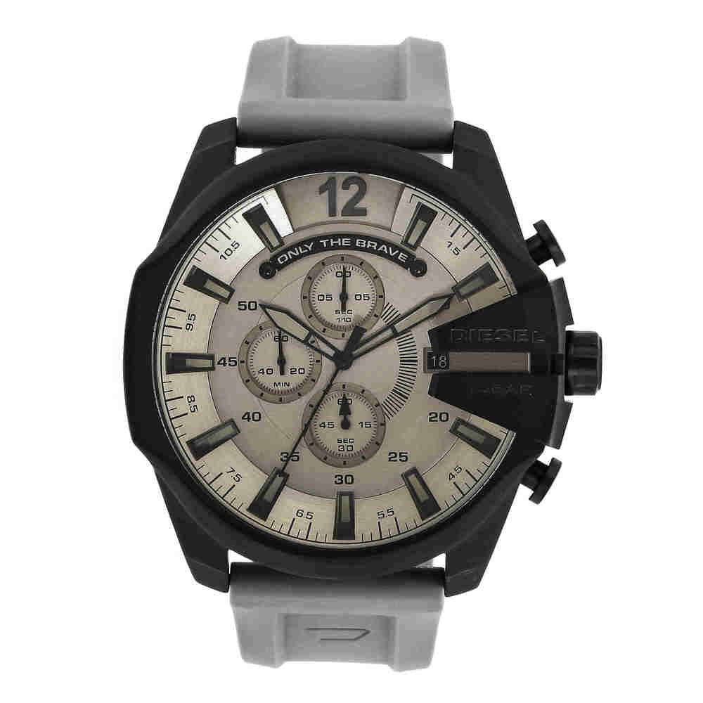 Diesel Mega Chief Men’s Gray Dial Grey Strap Chrono Watch DZ4496 Main image