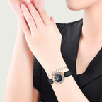 Swarovski Lovely Crystals Analog Black Dial Black Leather Strap Women's Watch 5301877