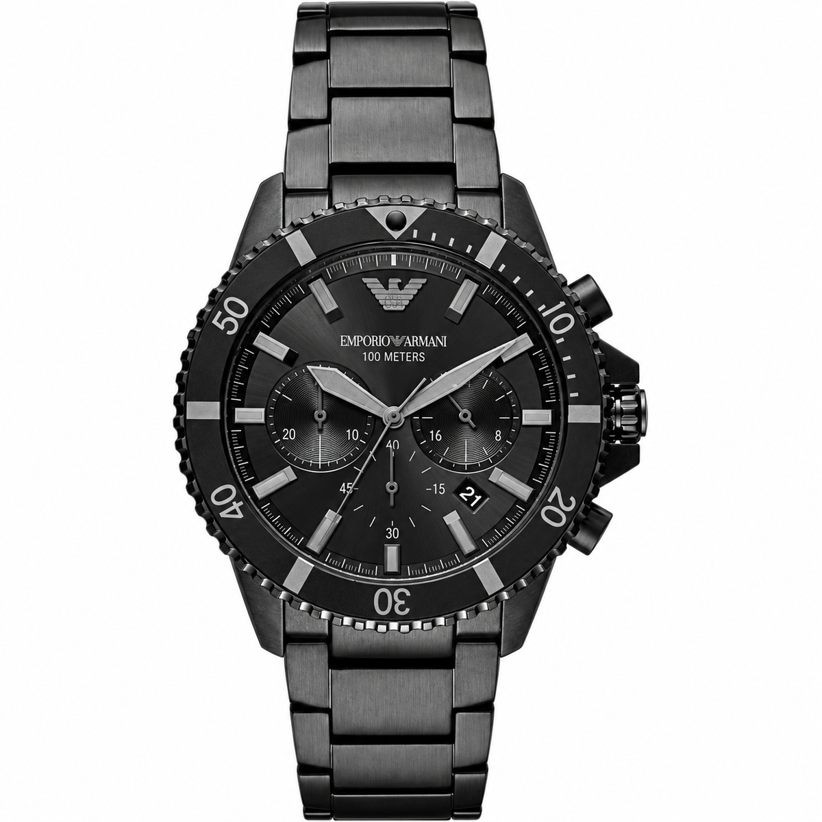Emporio Armani 43mm Black Dial Stainless Steel Men's Watch AR11363