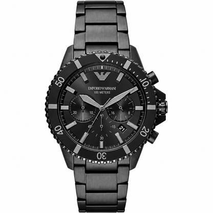 Emporio Armani 43mm Black Dial Stainless Steel Men's Watch AR11363