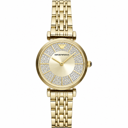 Emporio Armani 32mm Silver Dial Gold-Tone Women's Watch AR11608