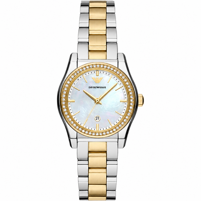 Emporio Armani Federica 32mm Mother-of-Pearl Dial Two-Tone Women's Watch AR11559