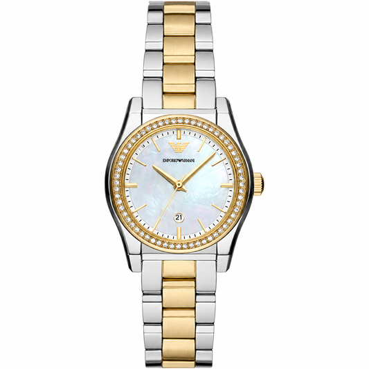 Emporio Armani Federica 32mm Mother-of-Pearl Dial Two-Tone Women's Watch AR11559
