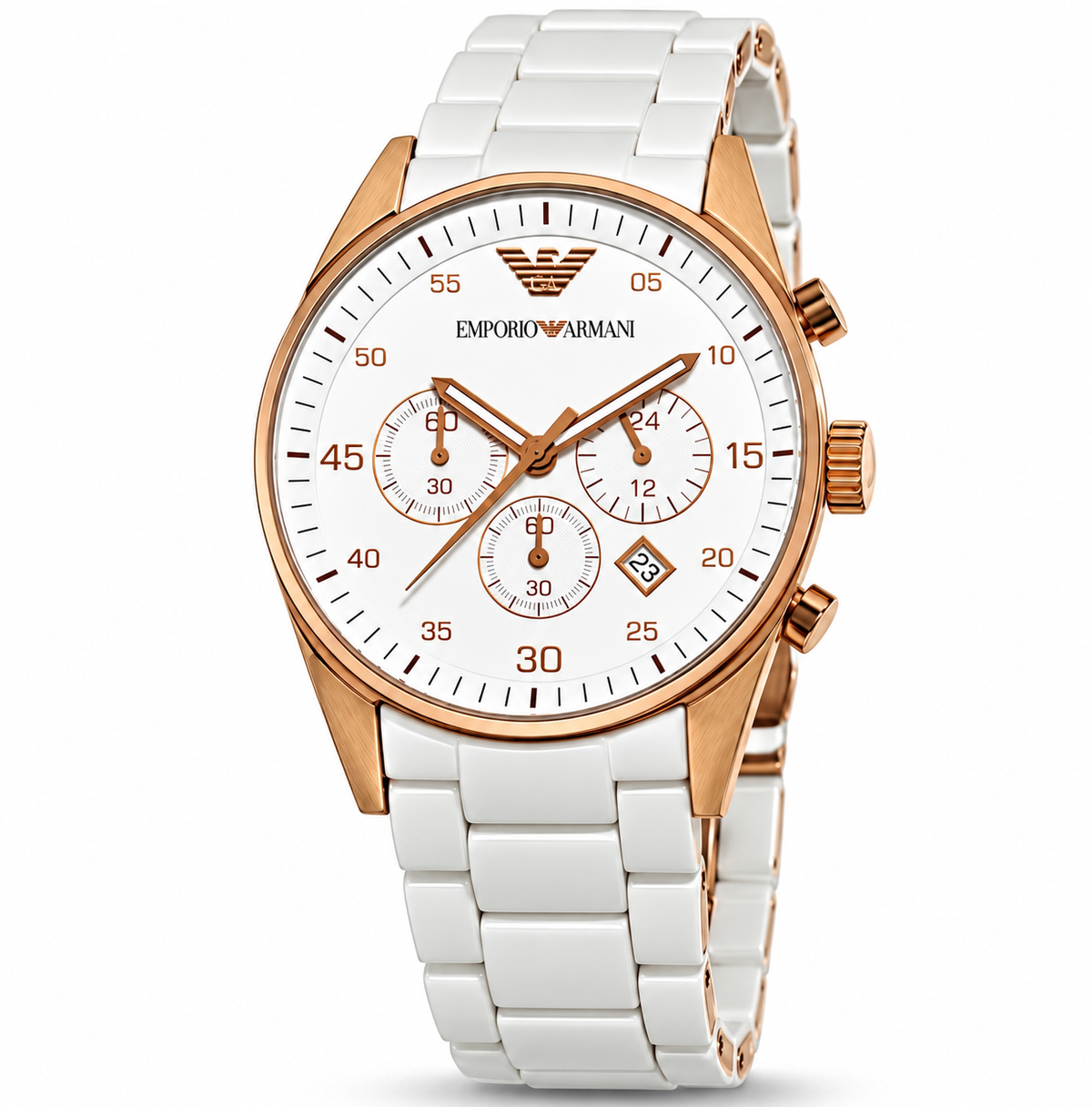 Emporio Armani 43mm White Dial Chronograph Men's Watch AR5919