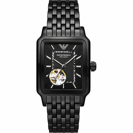 Emporio Armani Meccanico 36mm Black Dial Black-Tone Automatic Men's Watch AR60058