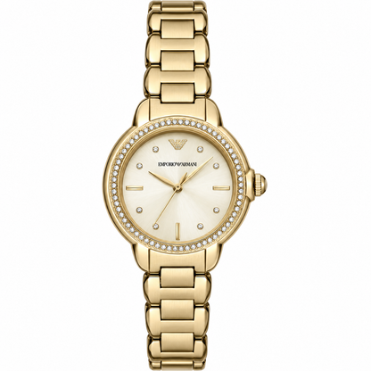 Emporio Armani Mia 32mm Gold Dial Gold-Tone Crystal Women's Watch AR11609