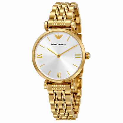 Emporio Armani Classic 32mm Silver Dial Gold-Tone Women's Watch AR1877