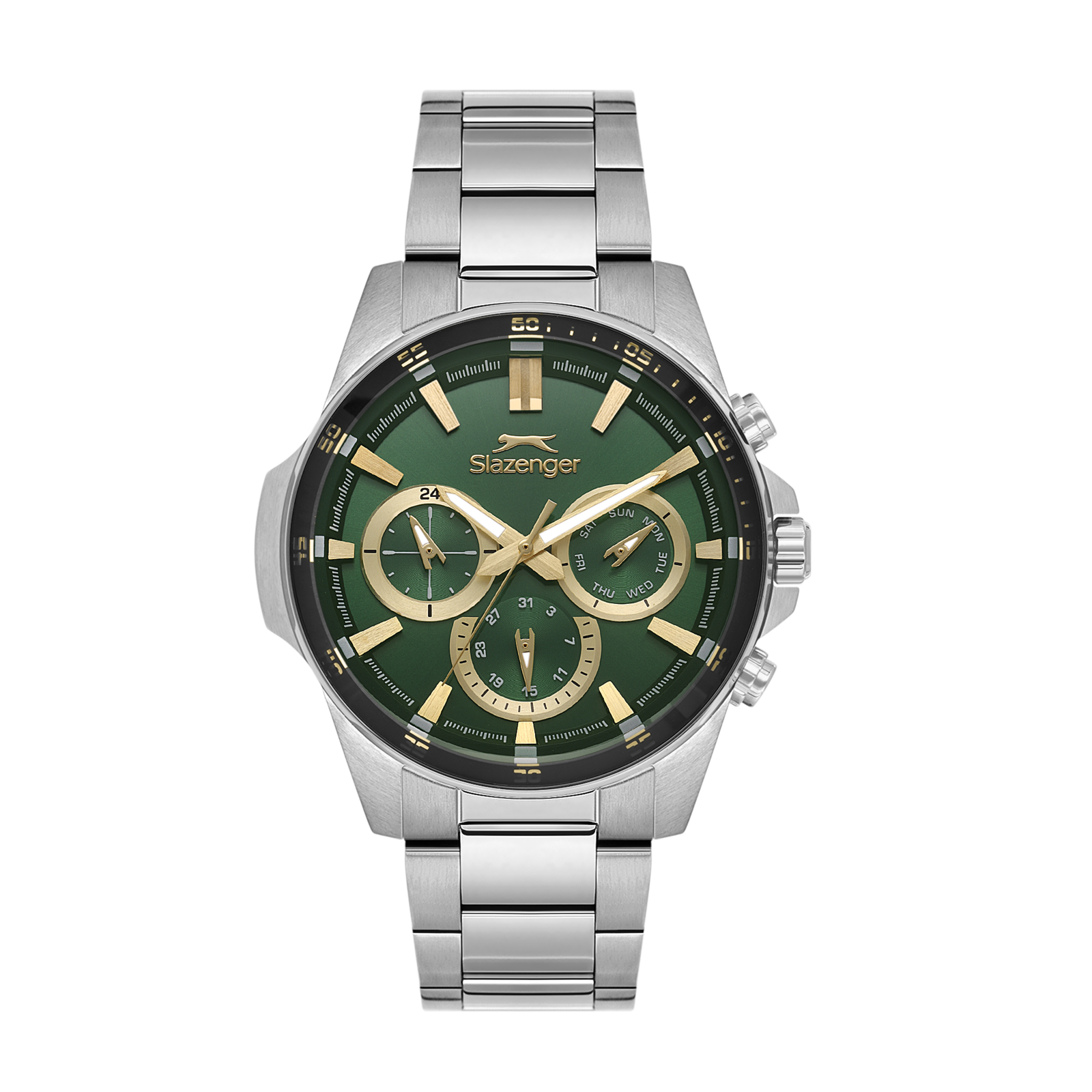 Slazenger Sporty Multifuntion Green Dial Silver Watch - SL.09.2456.2.04 Main image