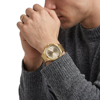 Lee Cooper Oswin 42mm Beige Dial Gold-Tone Date Men's Watch LC08271.160
