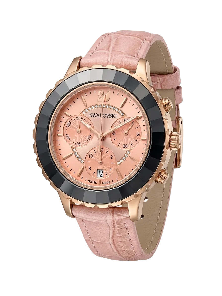 Swarovski Octea Lux Chrono Nude-Pink Tone Leather Strap Women's Watch 5452501 Secondary image