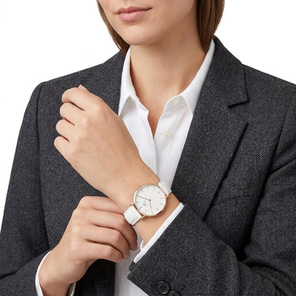 Daniel Wellington Petite Bondi 32mm White Dial Gold-Tone Leather Women's Watch DW00100189