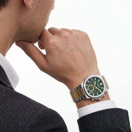 Lee Cooper Gauthier 41mm Green Dial Two-Tone Multifunction Men's Watch LC08272.270
