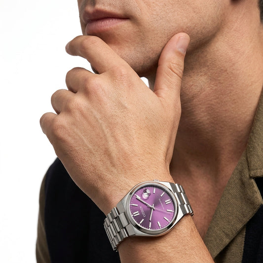 Citizen Tsuyosa 37mm Purple Dial Silver-Tone Automatic Men's Watch NJ0200-50W