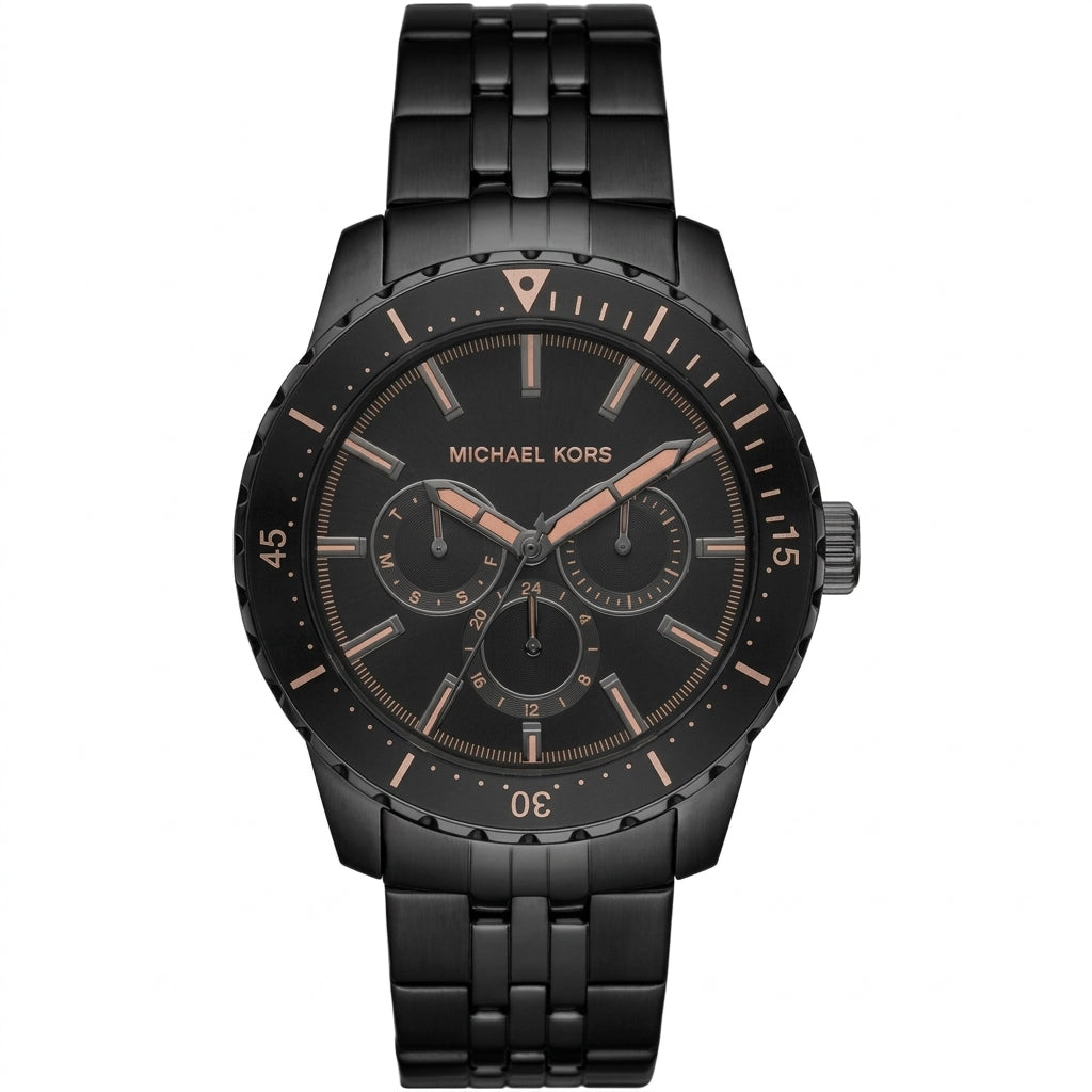 Michael Kors Oversized Cunningham 44mm Black Dial Stainless Steel Multifunction Men's Watch MK7157