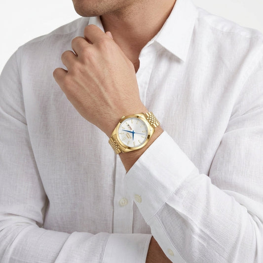 Slazenger 41mm White Dial Gold-Tone Date Men's Watch SL.9.2579.1.130