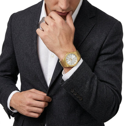 Beverly Hills Polo Club Slim Tech 5 41mm Gold-Tone Black Leather Men's Watch BP3817X.131