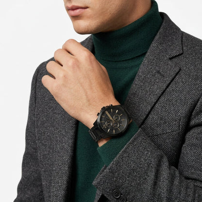 Armani Exchange Hampton 46mm Black Dial Black-Tone Chronograph Men's Watch AX2164