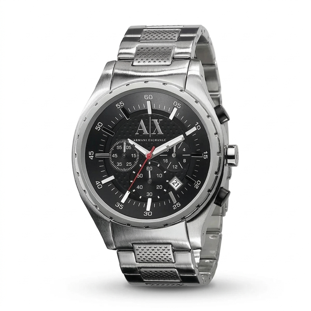 Armani Exchange Zilveren Chronograaf Herenhorloge met Zwarte Wijzerplaat - AX1057 Secundaire afbeelding