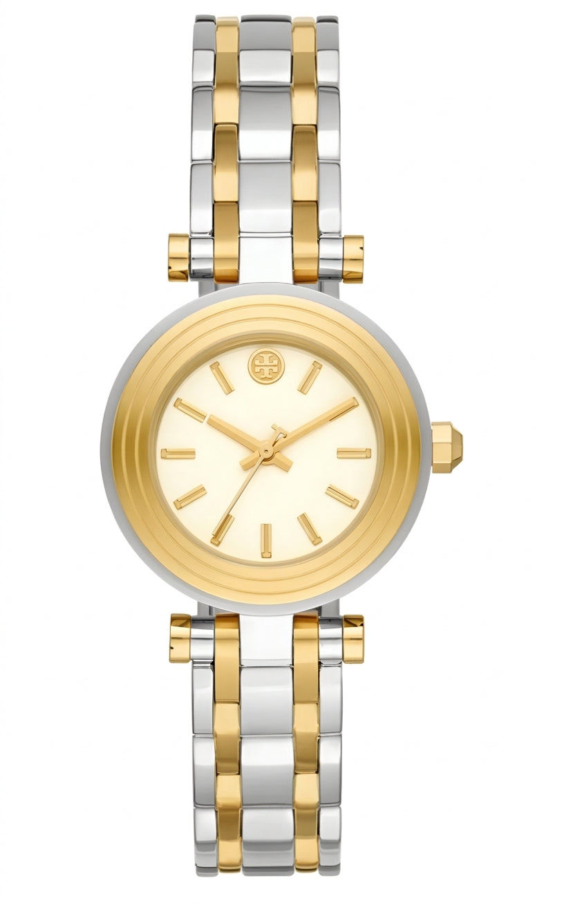 Tory Burch 30mm Ivory Dial Gold-Tone Women's Watch TBW9013