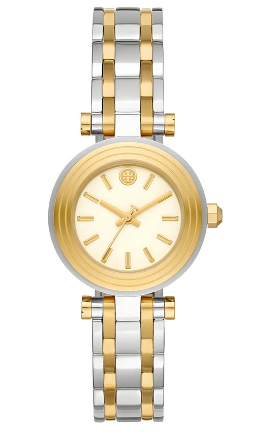Tory Burch 30mm Ivory Dial Gold-Tone Women's Watch TBW9013