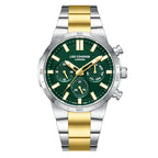 Lee Cooper Chronograph Green Dial Two Tone Watch - LC08293.270