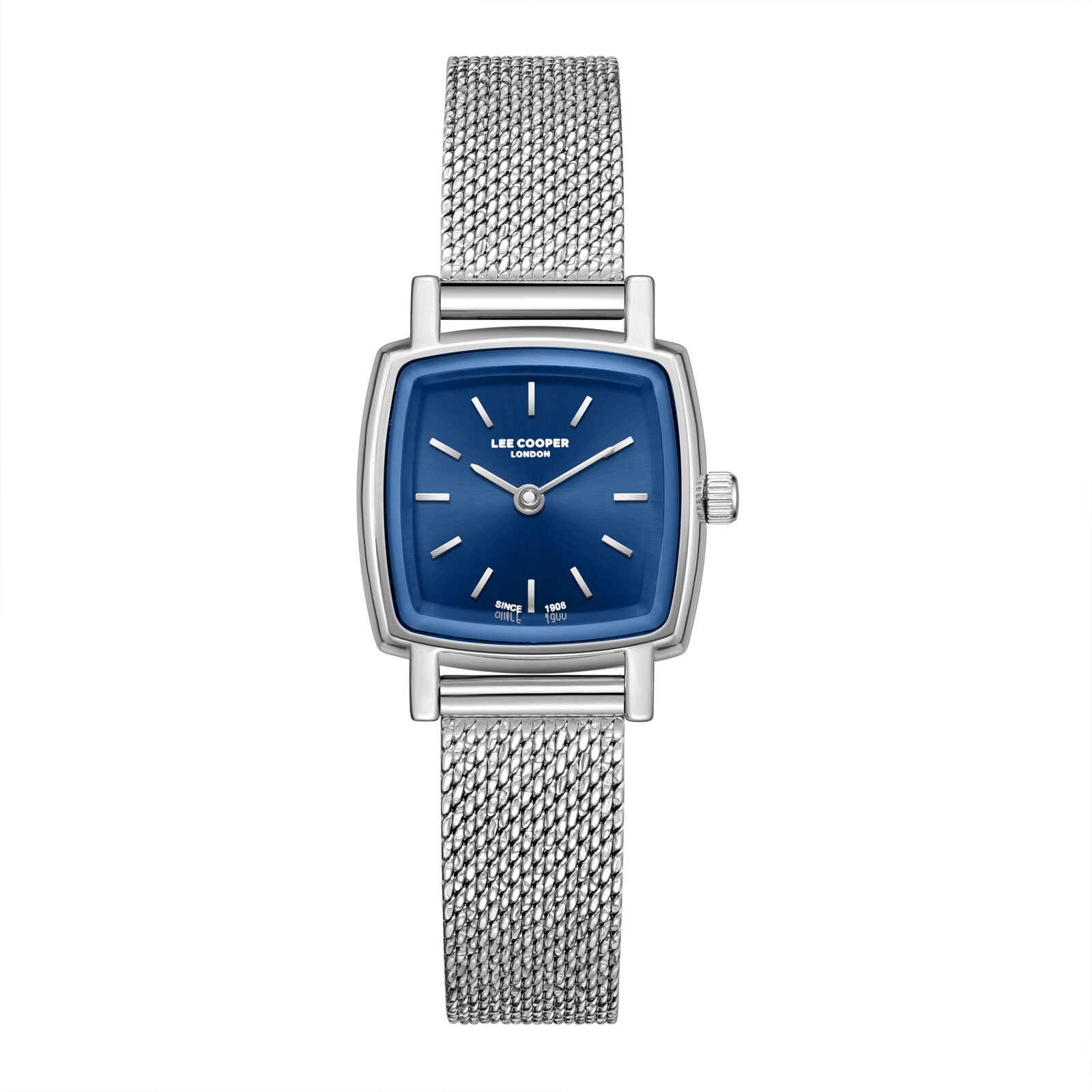Lee Cooper Square Blue Dial Silver Mesh Watch - LC08280.390 Hoofdafbeelding