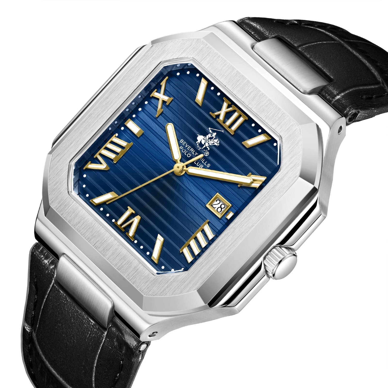 Beverly Hills Polo Club Roman Numeral Blue Dial Silver Date Watch BP3846X.391 Secondary image