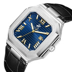 Beverly Hills Polo Club Roman Numeral Blue Dial Silver Date Watch BP3846X.391