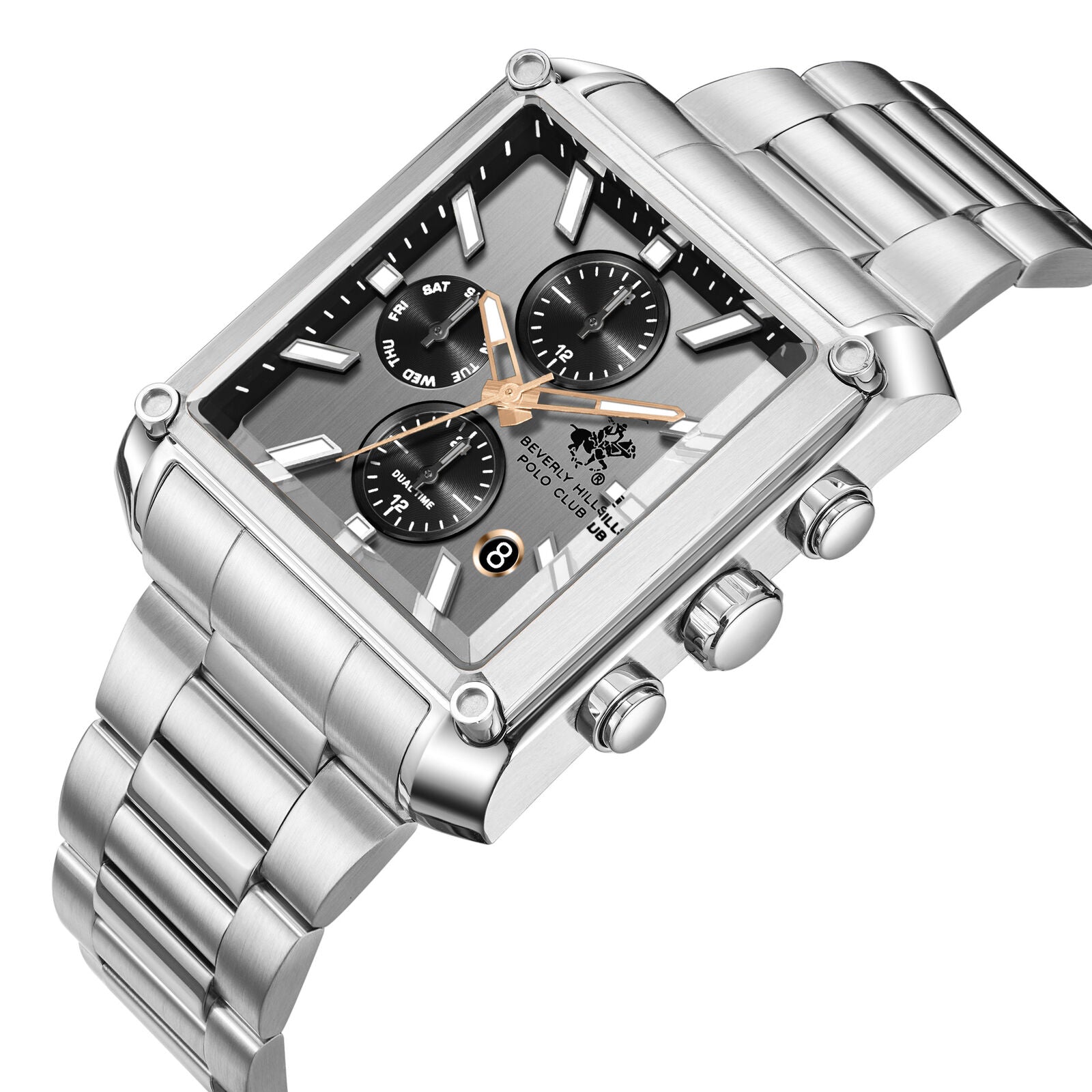 Beverly Hills Polo Club Dual Time Multifunction Silver Watch BP3868X.330 Secondary image