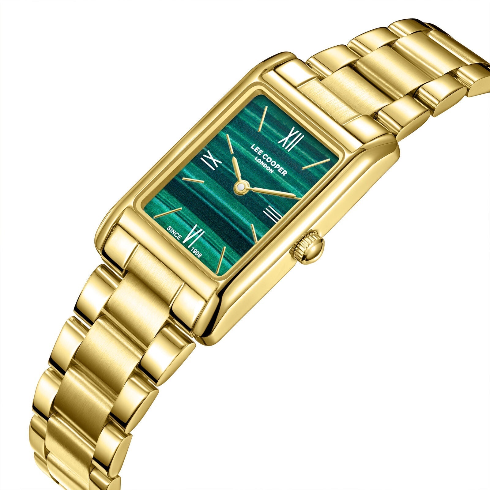 Lee Cooper Elegance Rectangular Green Dial Gold Watch - LC08300.170 Secundaire afbeelding