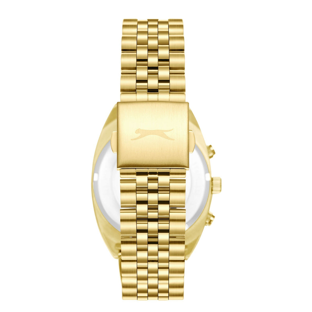 Slazenger Luminous Multifunction Silver Sunray Dial Gold Watch - SL.09.2574.2.130